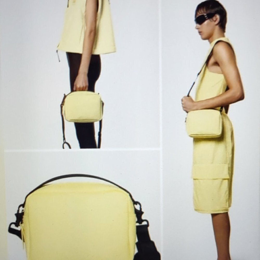 Rains Box Bag Color Straw Crossbody shoulder bag NWT